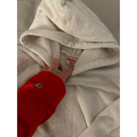 32 Degrees Heat white cozy fleece hoodie 7/8 - Picture 2 of 3